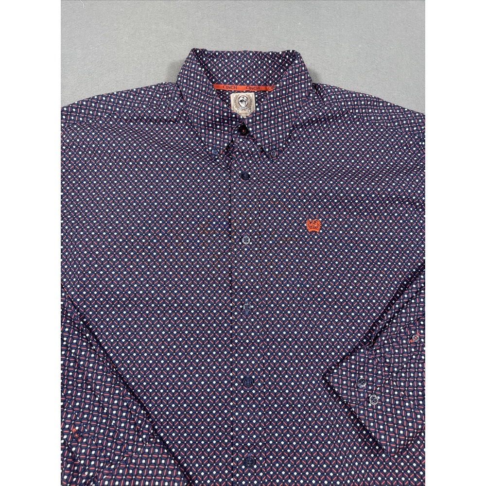Cinch Plaid Long Sleeve Western Shirt Men Med PINK PATTERN Cowboy Rodeo